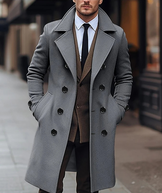 Mune | Elegant Men's Double-Breasted Coat