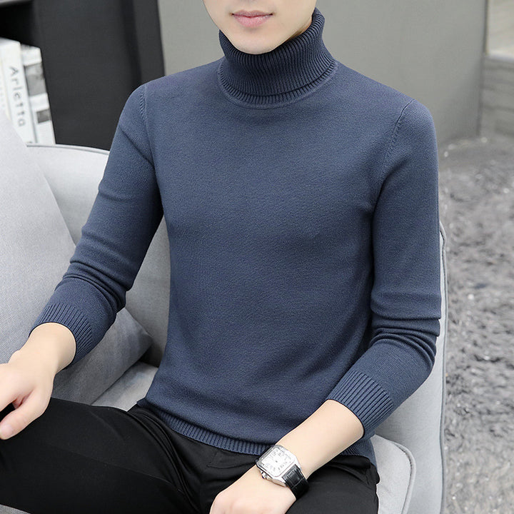 Men's turtleneck sweater, long-sleeved, slim fit