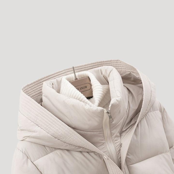 Mune | Women's Winter Puffer Jacket with Hood and Belt