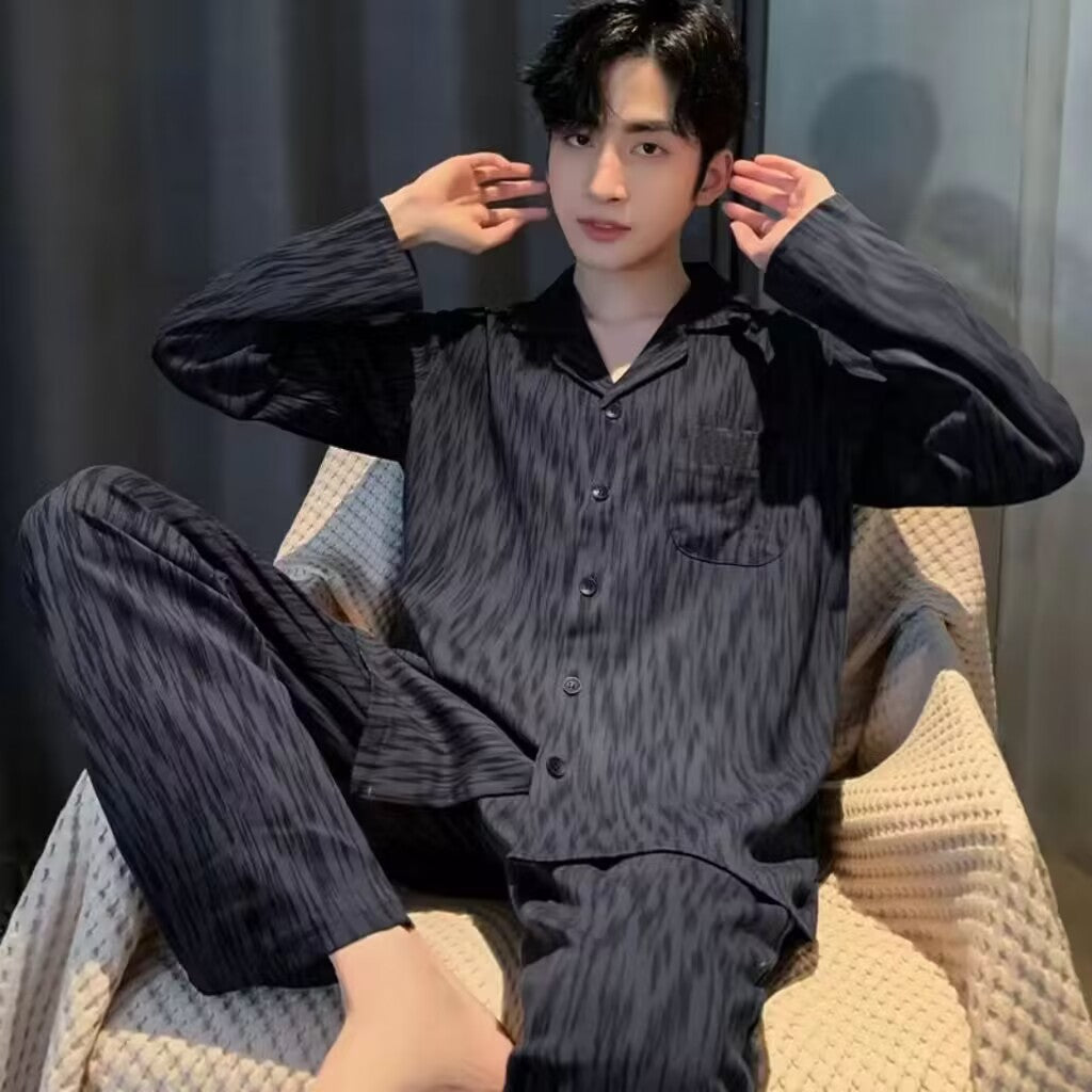 Men's pajamas made of 100% cotton, long-sleeved