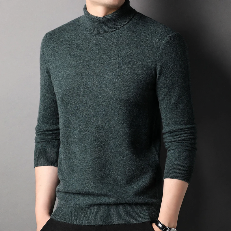 Men's Wool Sweater, Turtleneck, Classic Design