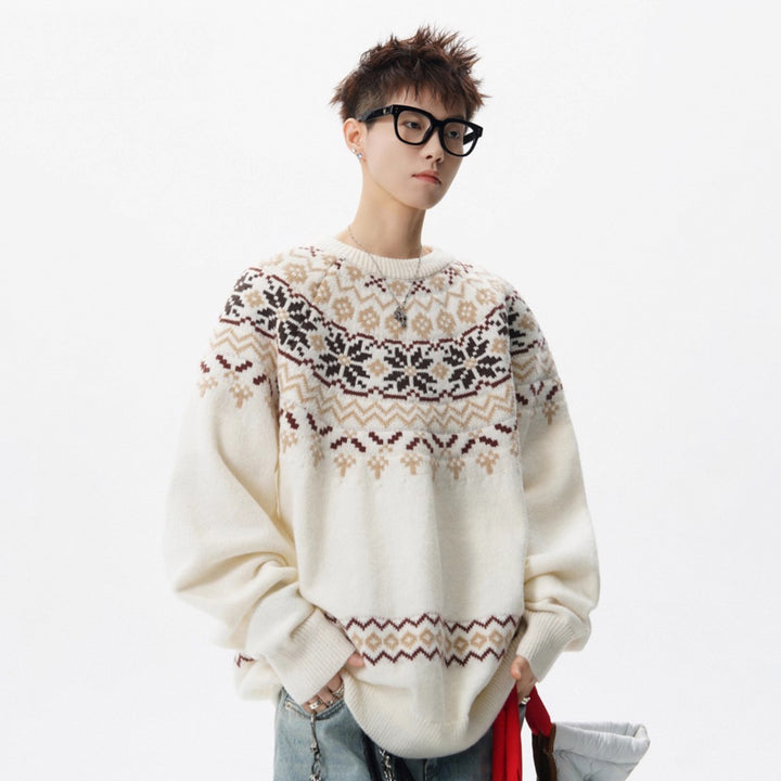 Fair Isle Knit Sweater for Men, Christmas Design