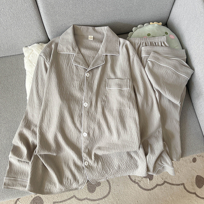 Men's Pajama Set, Cotton Muslin, Long Sleeve, Checked