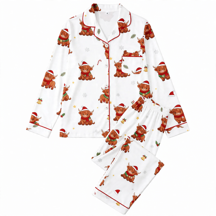 Women's pajamas, long-sleeved, milk silk, set