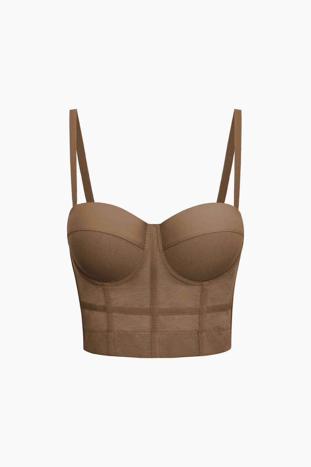 Bustier top made of mesh fabric with underwire