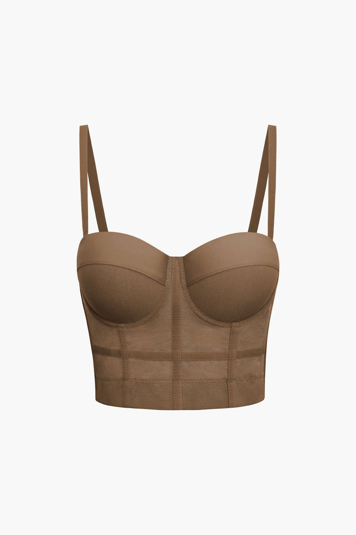 Bustier top made of mesh fabric with underwire