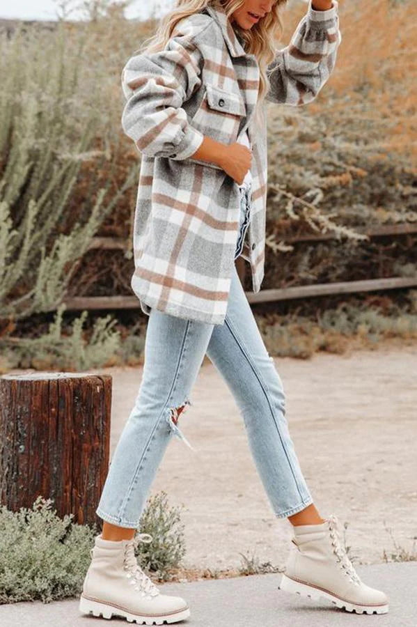 Mune | Checkered Jacket with Pockets for Women