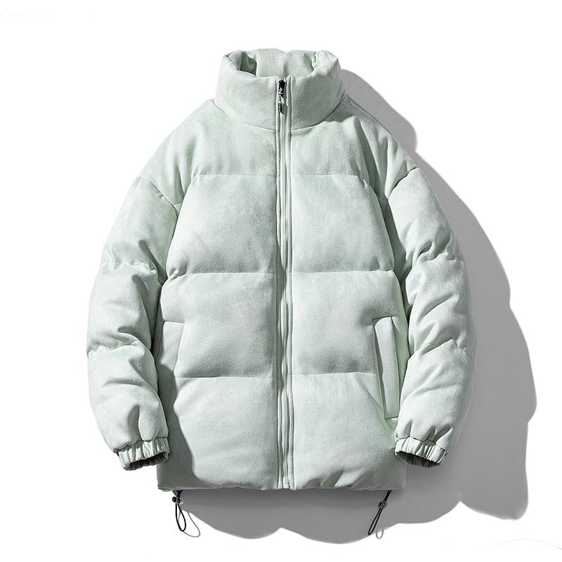 Padded men's winter jacket in suede look