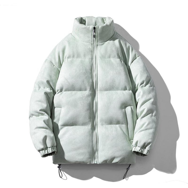 Padded men's winter jacket in suede look