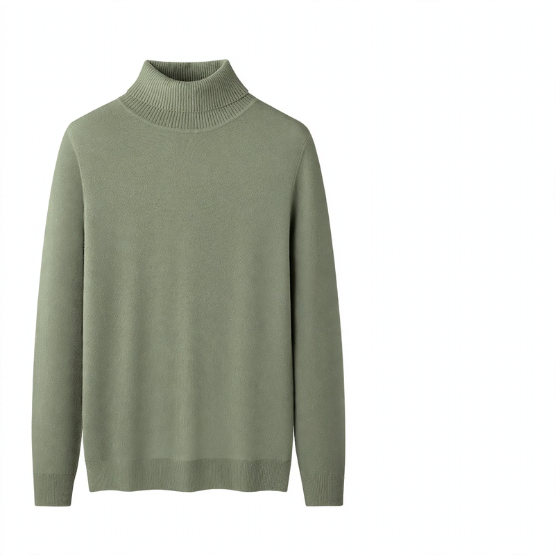 High-quality men's turtleneck sweater made of modal-wool blend
