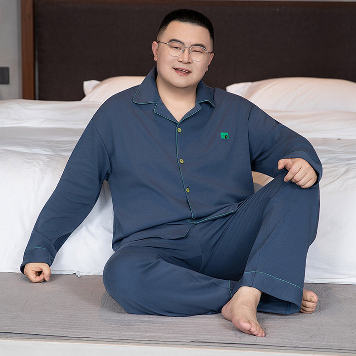 Men's Pajama Set, 100% Cotton, Long Sleeve, Plus Sizes