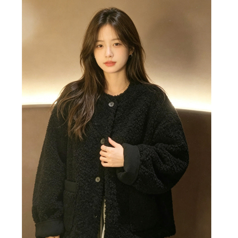 Sheepskin coat, loose, lined