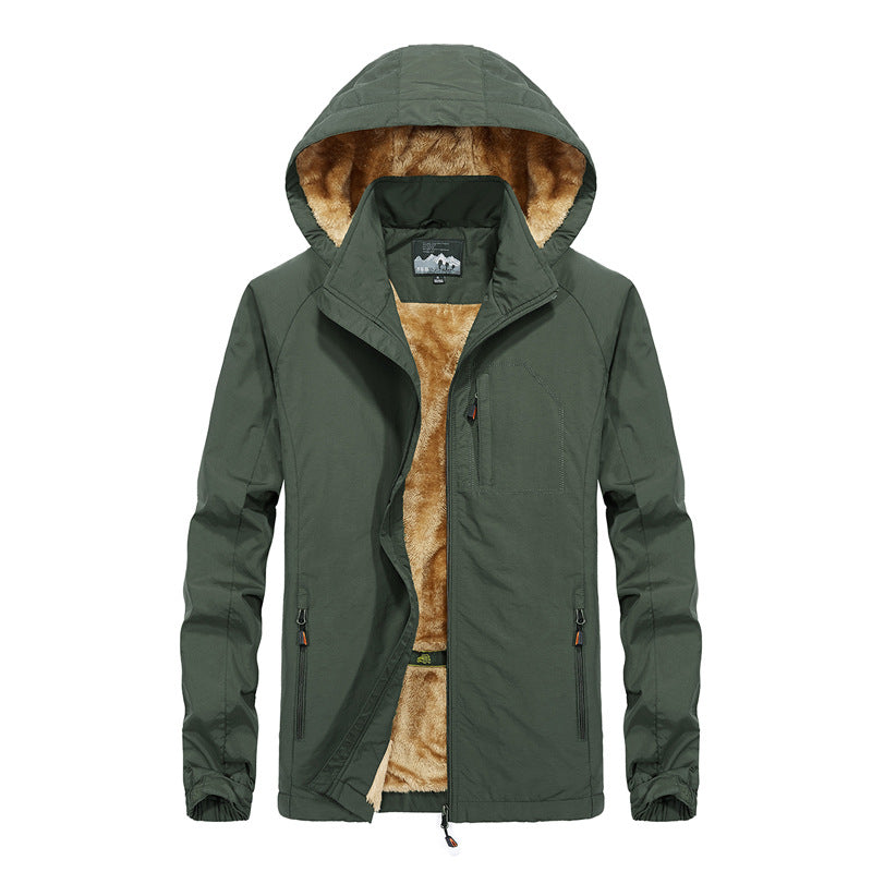 Men's softshell outdoor jacket with teddy lining, windproof and hood Mune Fashion