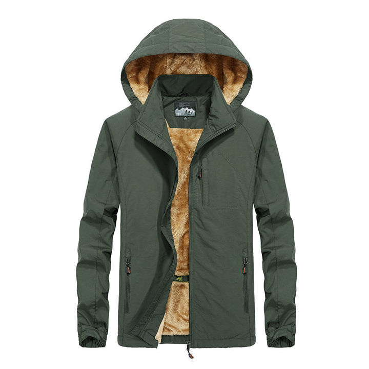 Men's softshell outdoor jacket with teddy lining, windproof and hood Mune Fashion