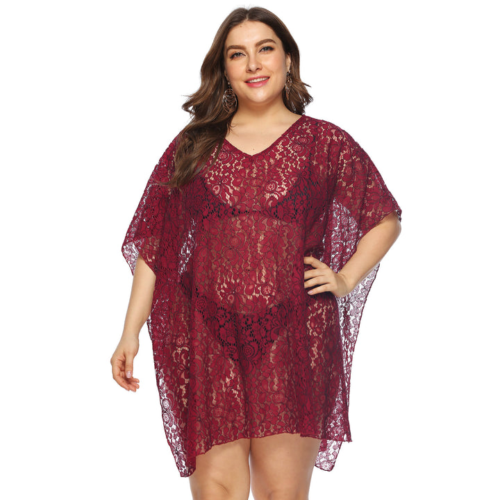Women's casual crochet beach cover-up with floral design Mune Fashion