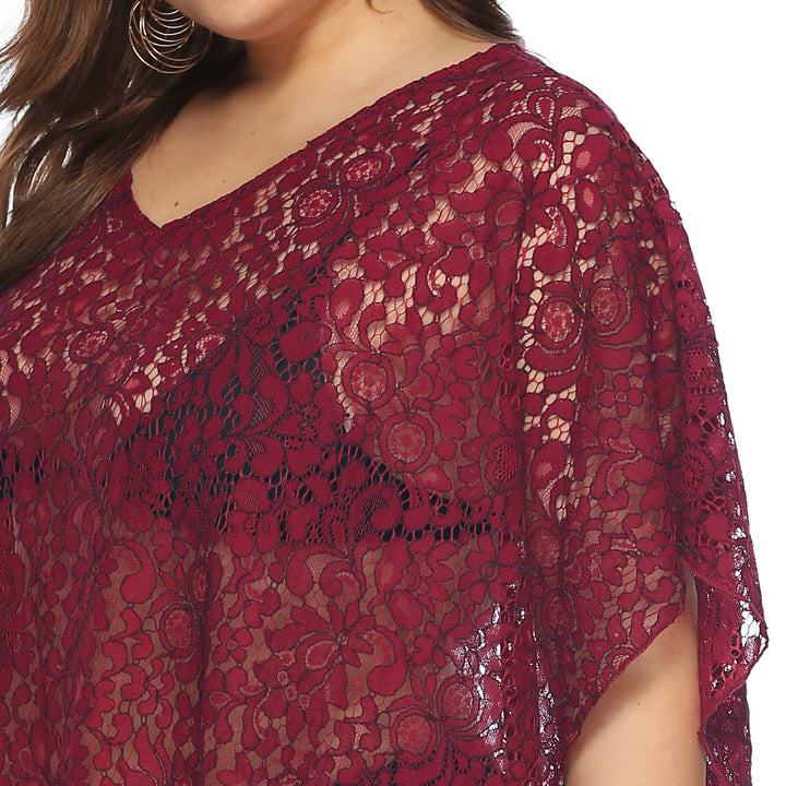 Women's casual crochet beach cover-up with floral design Mune Fashion