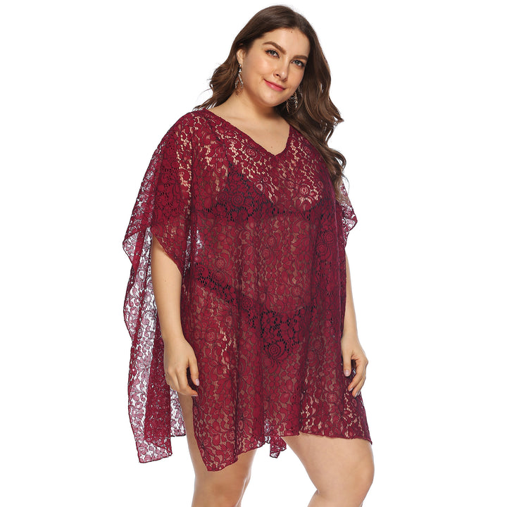 Women's casual crochet beach cover-up with floral design Mune Fashion