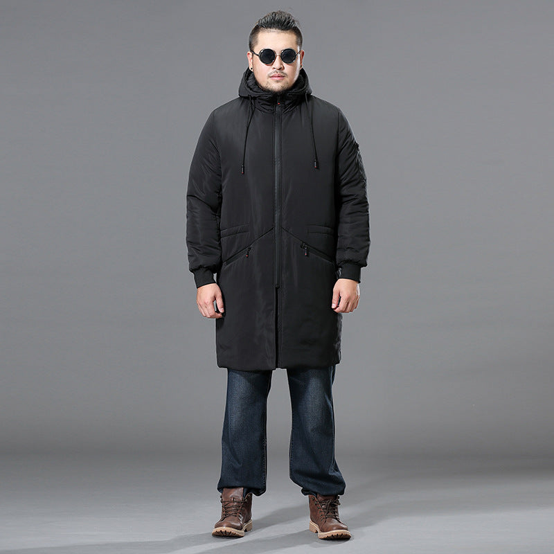 Men's Long Padded Parka with Hood and Concealed Zipper Mune Fashion