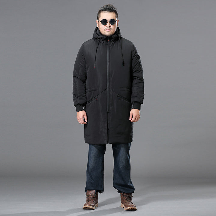 Men's Long Padded Parka with Hood and Concealed Zipper Mune Fashion