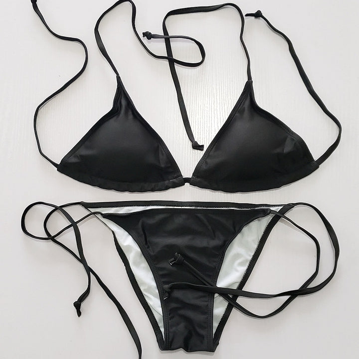 Women's triangle bikini with adjustable ties and sexy back cutout Mune Fashion