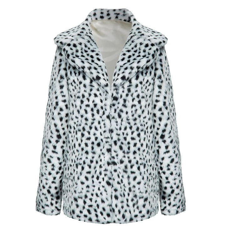 Ladies Luxury Faux Fur Jacket In Leopard Print Mune