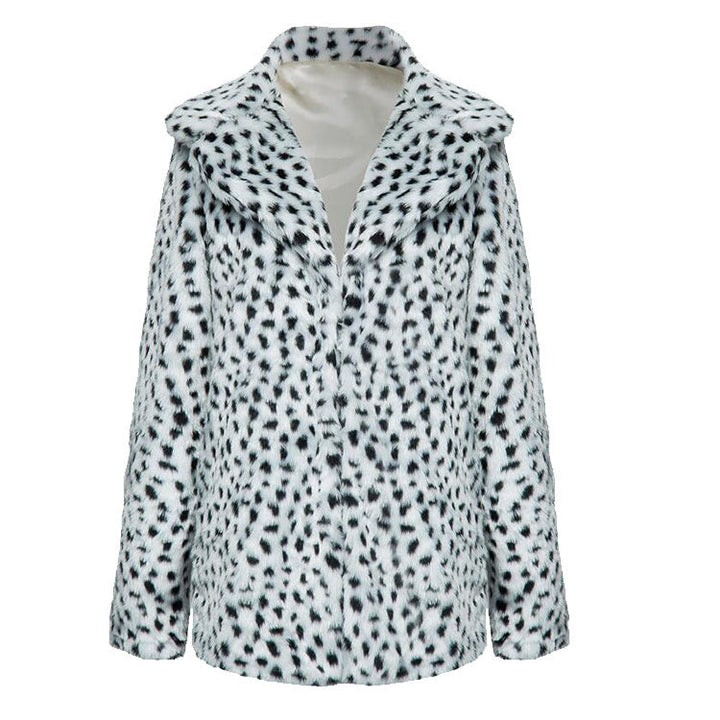 Ladies Luxury Faux Fur Jacket In Leopard Print Mune