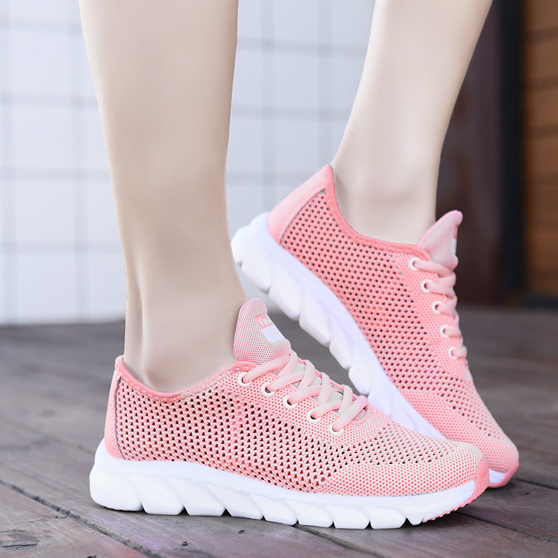 Women's lightweight mesh casual sneakers with perforated upper and flexible wave running sole Mune Fashion
