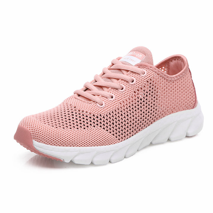 Women's lightweight mesh casual sneakers with perforated upper and flexible wave running sole Mune Fashion