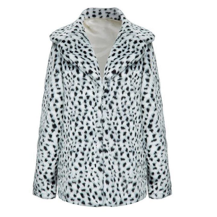 Ladies Luxury Faux Fur Jacket In Leopard Print Mune