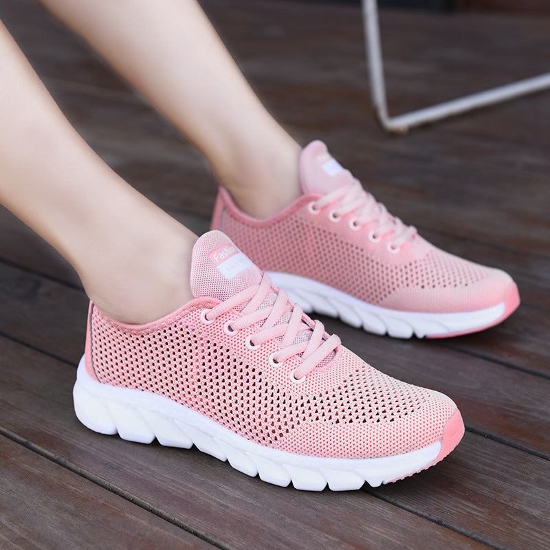 Women's lightweight mesh casual sneakers with perforated upper and flexible wave running sole Mune Fashion