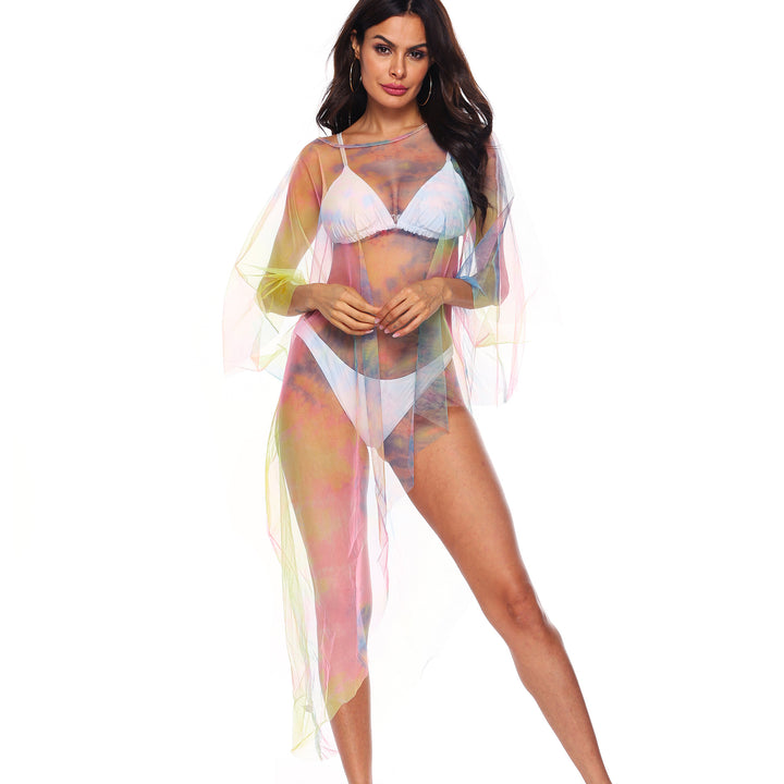 Women's transparent beach cover-up with colorful accents Mune Fashion