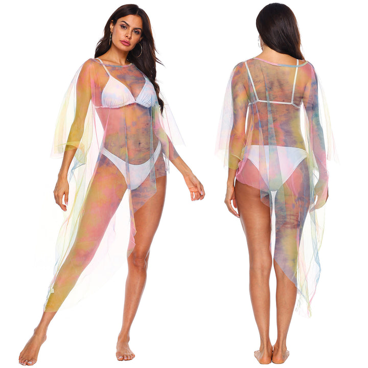 Women's transparent beach cover-up with colorful accents Mune Fashion
