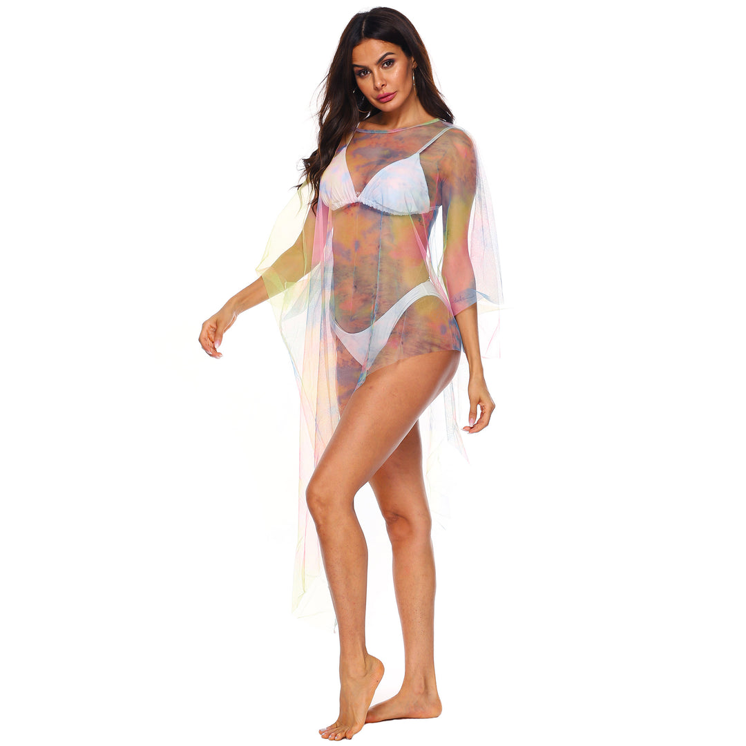 Women's transparent beach cover-up with colorful accents Mune Fashion
