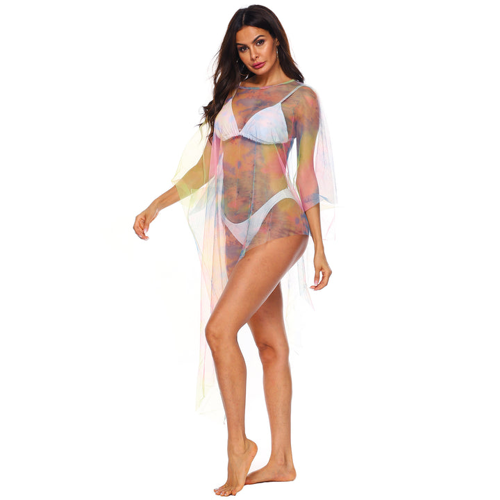 Women's transparent beach cover-up with colorful accents Mune Fashion