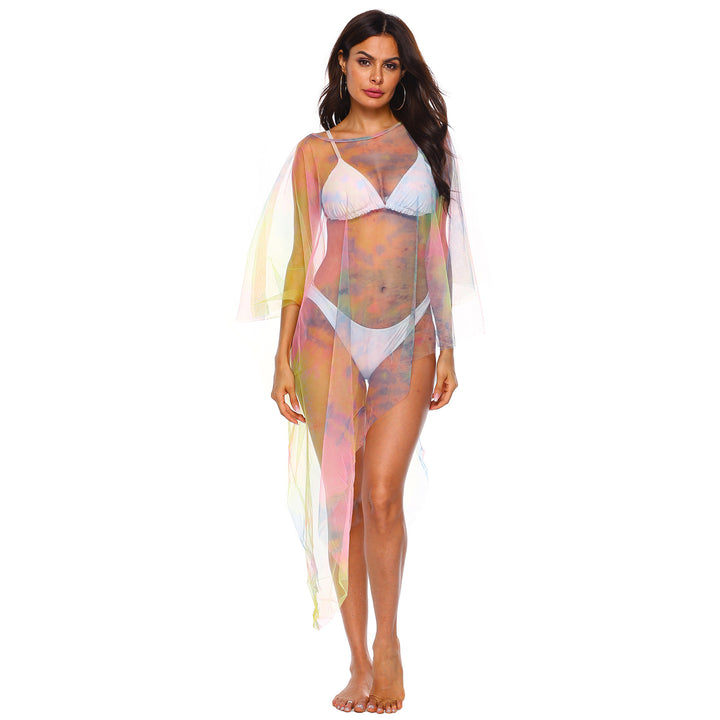 Women's transparent beach cover-up with colorful accents Mune Fashion