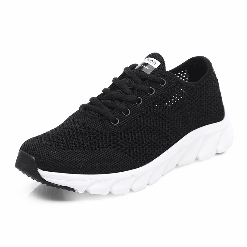 Women's lightweight mesh casual sneakers with perforated upper and flexible wave running sole Mune Fashion