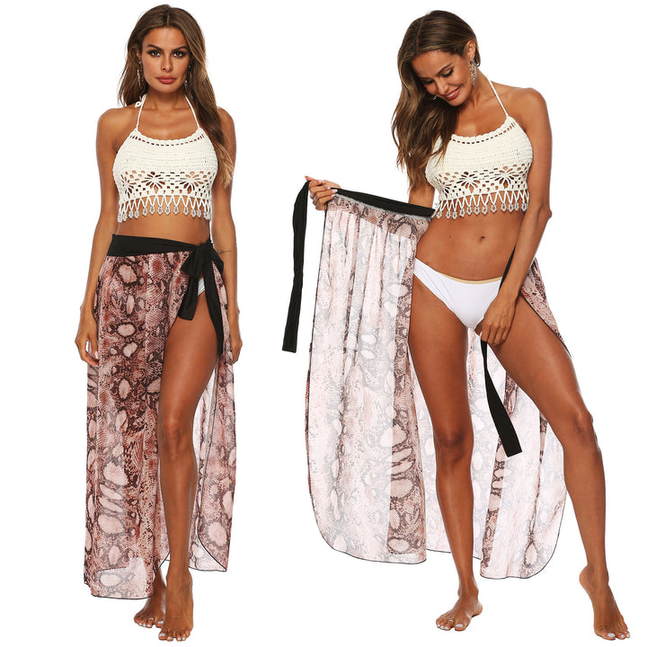Women's airy beach cover-up with slit and side knot Mune Fashion