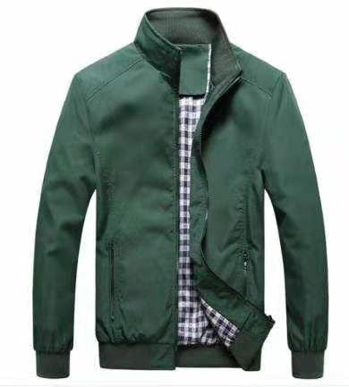 Men's Lightweight Harrington Jacket with Stand Collar and Checked Lining Mune Fashion