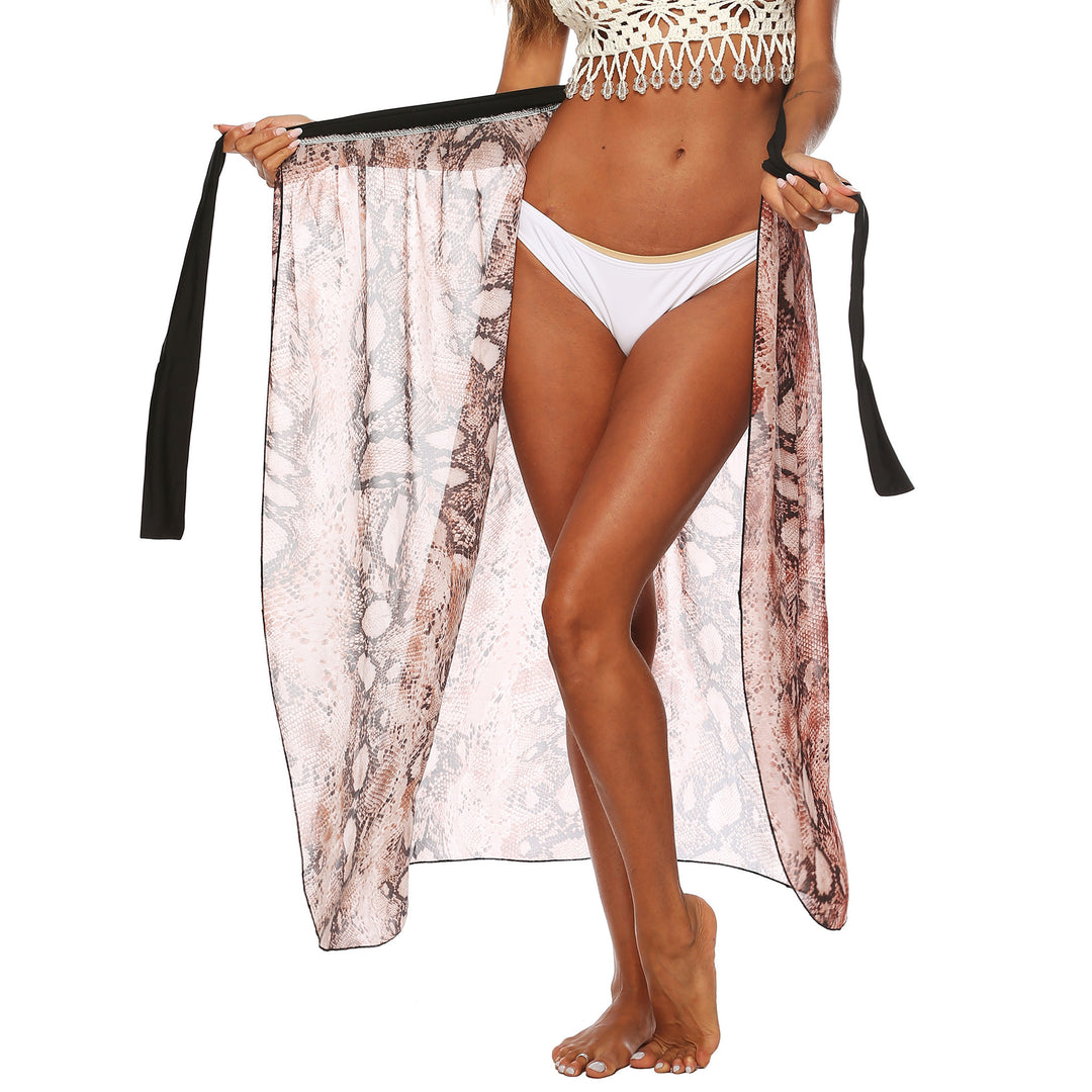 Women's airy beach cover-up with slit and side knot Mune Fashion