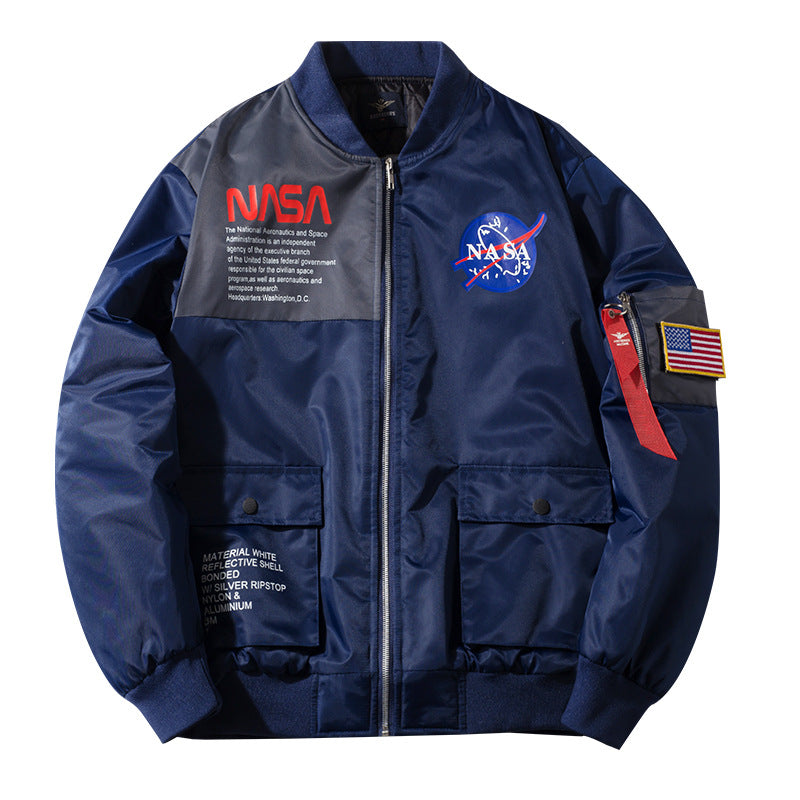 Men's  mission-inspired reflective shell flight bomber jacket with sleeve utility pocket Mune Fashion