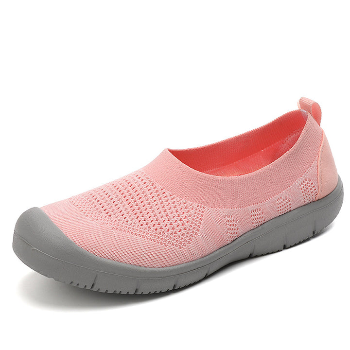 Women's elastic knit slippers with reinforced toe cap and slip-resistant flex sole Mune Fashion