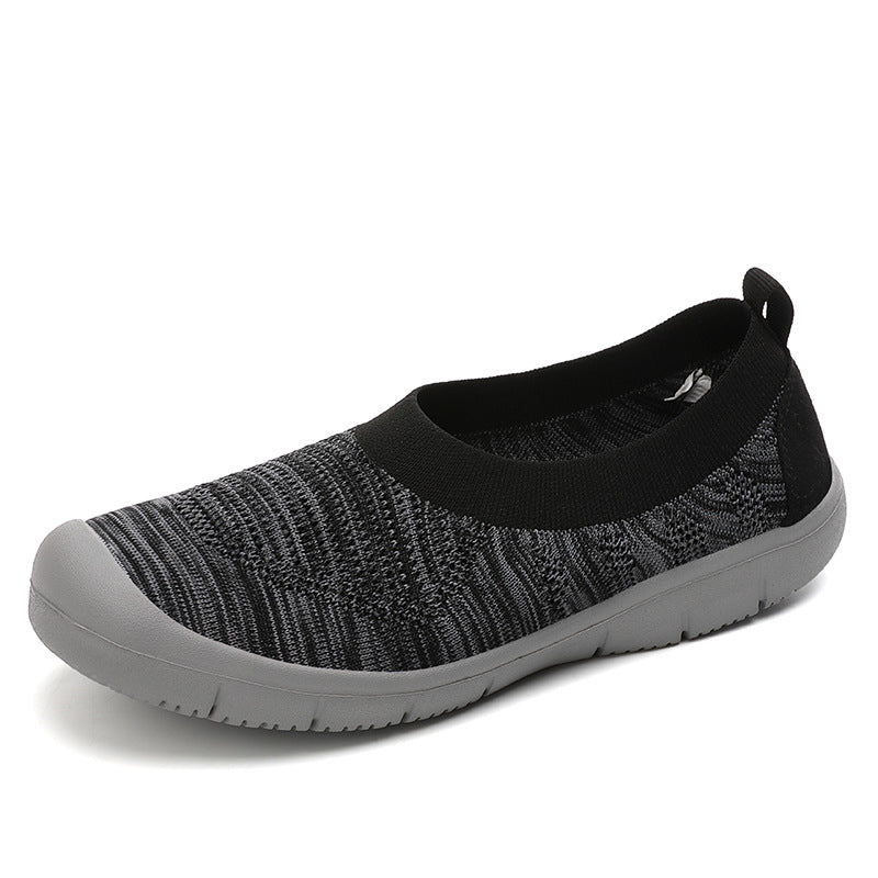 Women's elastic knit slippers with reinforced toe cap and slip-resistant flex sole Mune Fashion