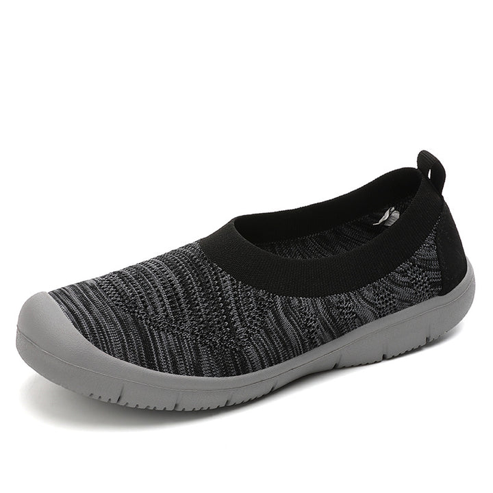 Women's elastic knit slippers with reinforced toe cap and slip-resistant flex sole Mune Fashion