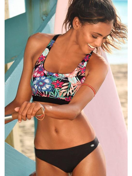Ladies bikini top with floral design and sporty back cutout Mune Fashion