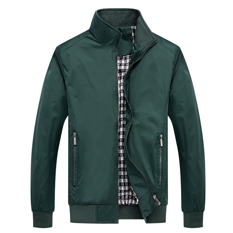 Men's short jacket with stand-up collar, checkered lining and ribbed cuffs Mune Fashion