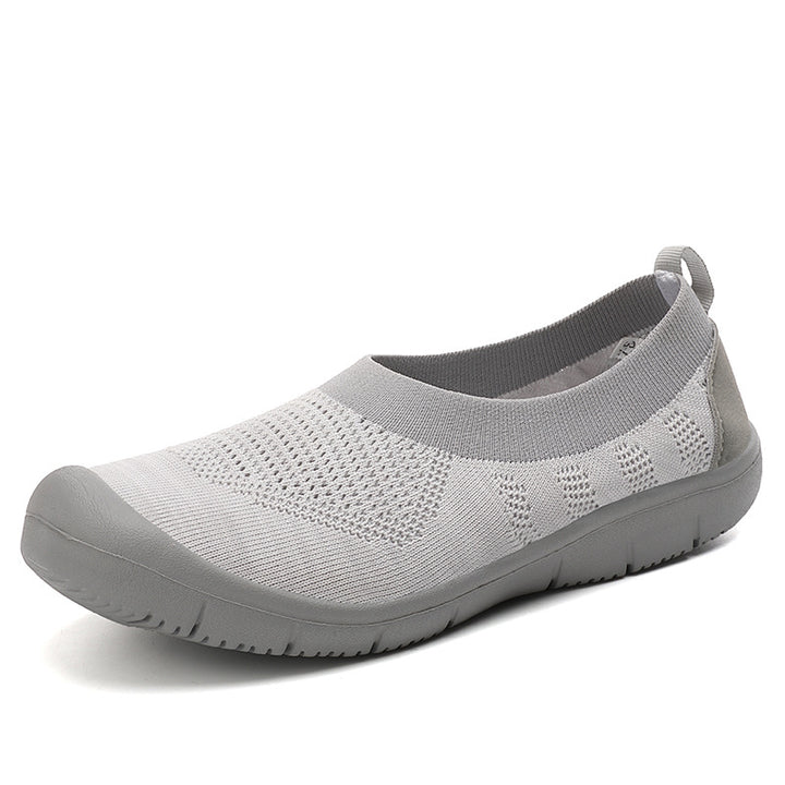 Women's elastic knit slippers with reinforced toe cap and slip-resistant flex sole Mune Fashion