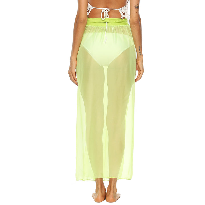 Ladies transparent beach skirt with elegant bow design Mune Fashion
