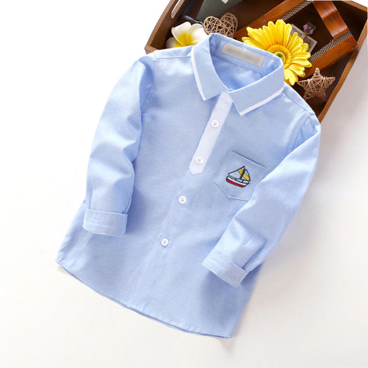 Unisex long-sleeve blouse with stylish chest appliqué Mune Fashion