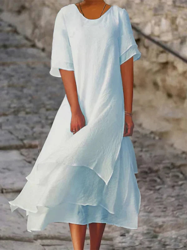 Chic Elegance Block Slit Dress