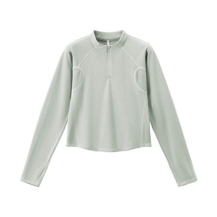Light men's sweatshirt with half zipper